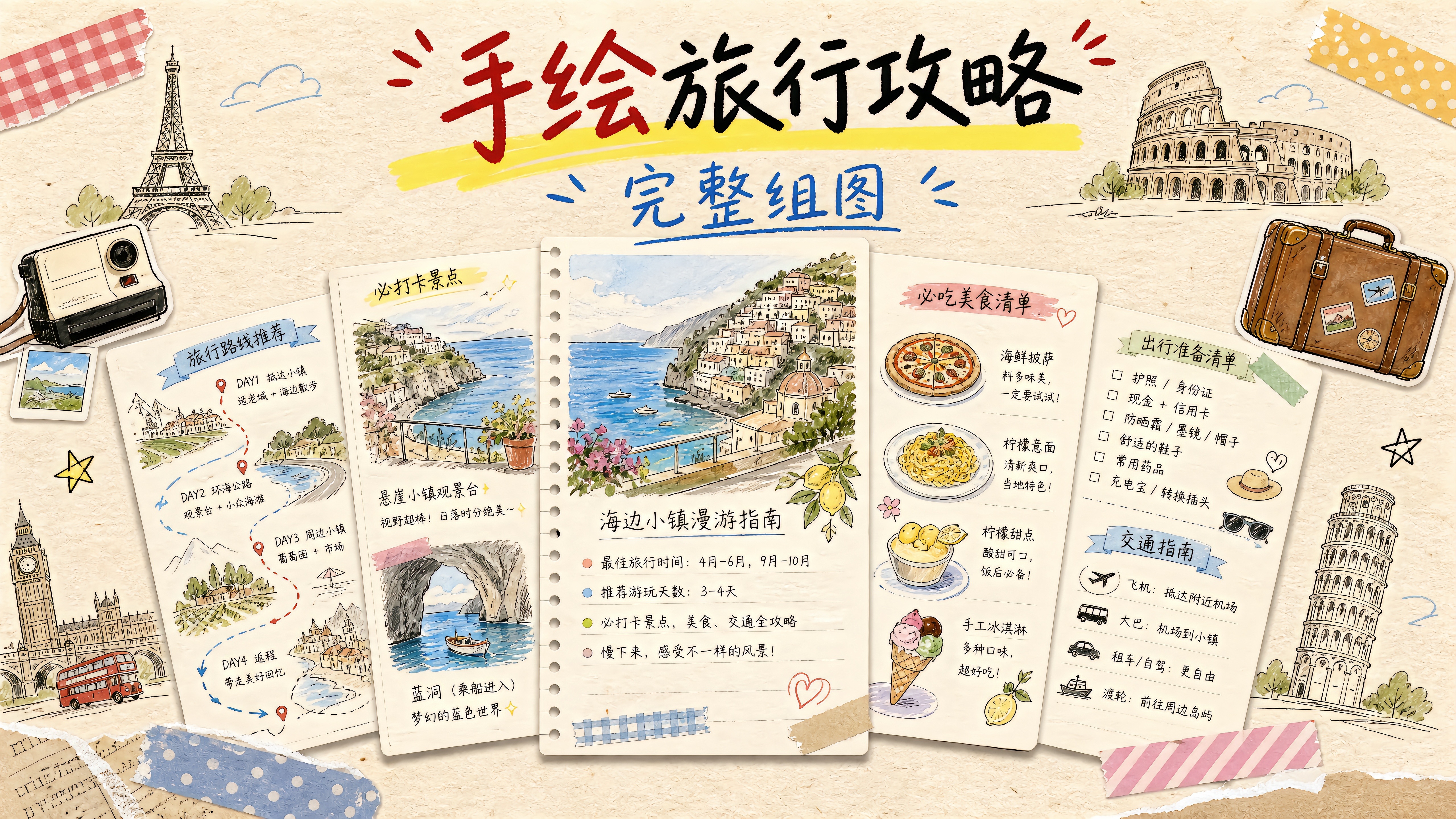 手绘旅行保姆攻略｜图文笔记 效果图