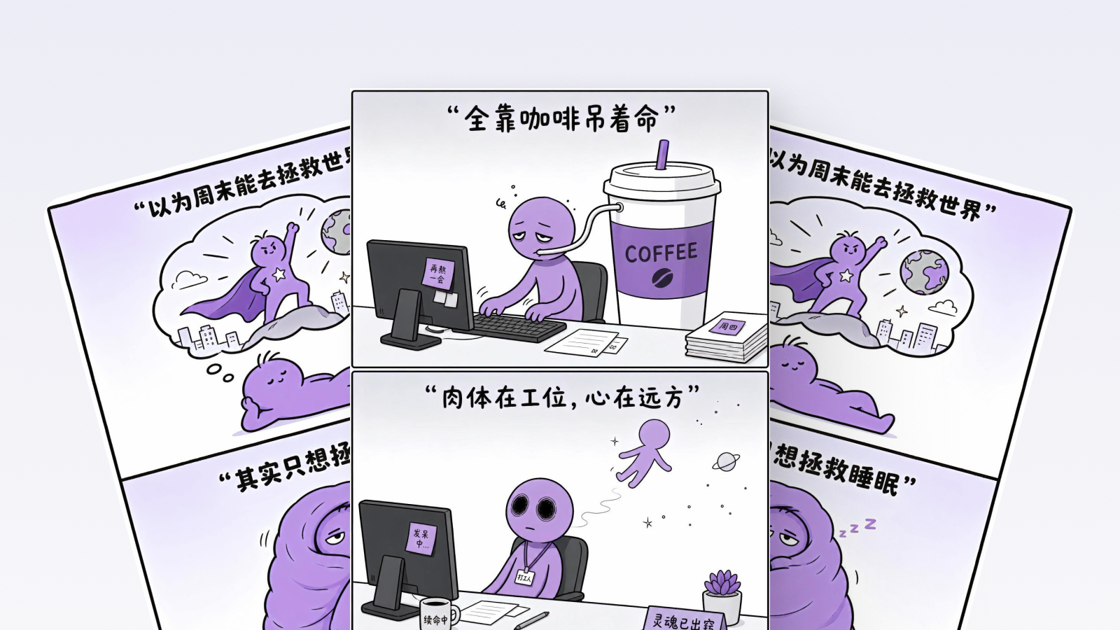 二宫格漫画｜职场/治愈 效果图