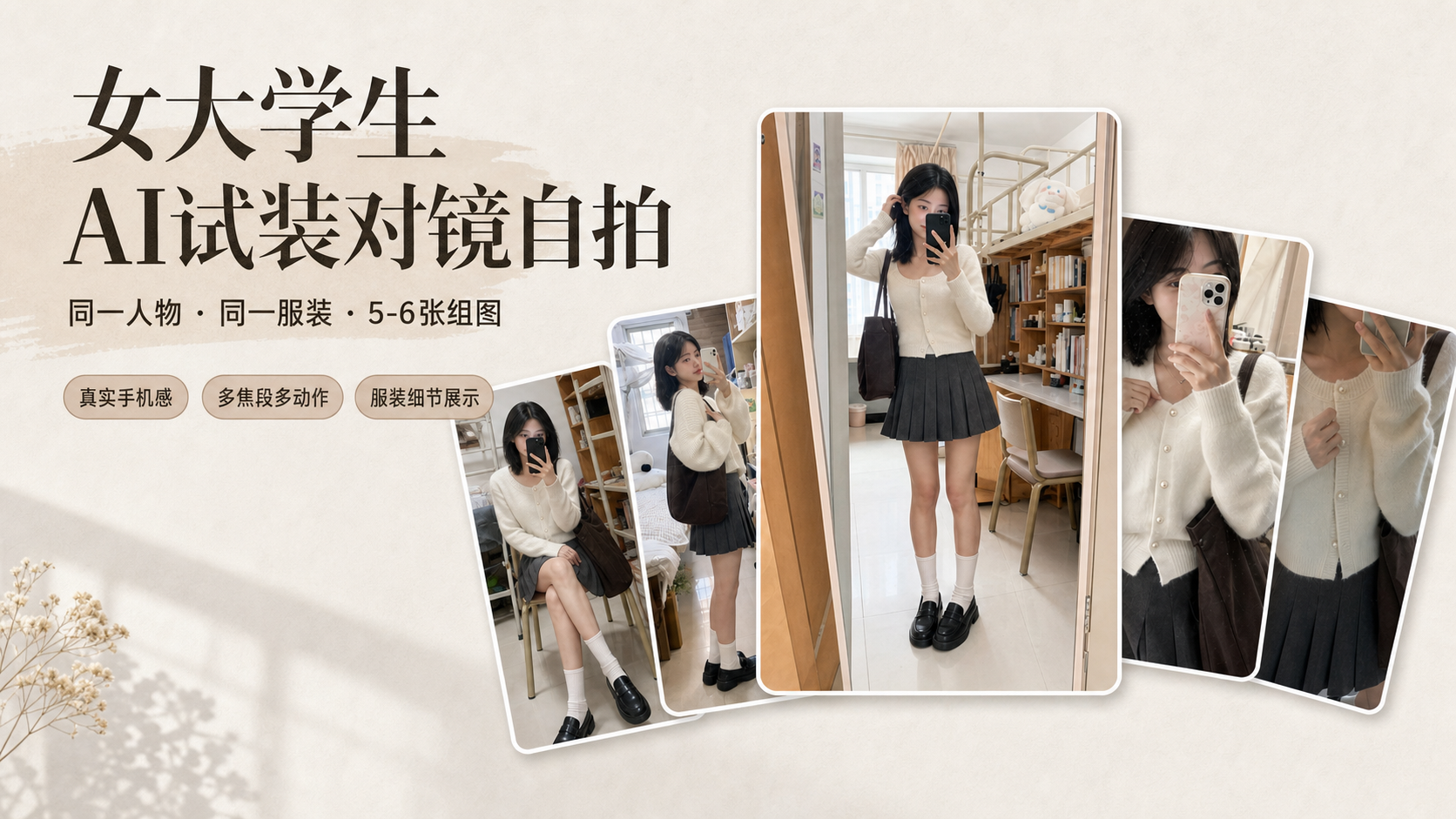 女大学生试装对镜自拍｜图文笔记 效果图
