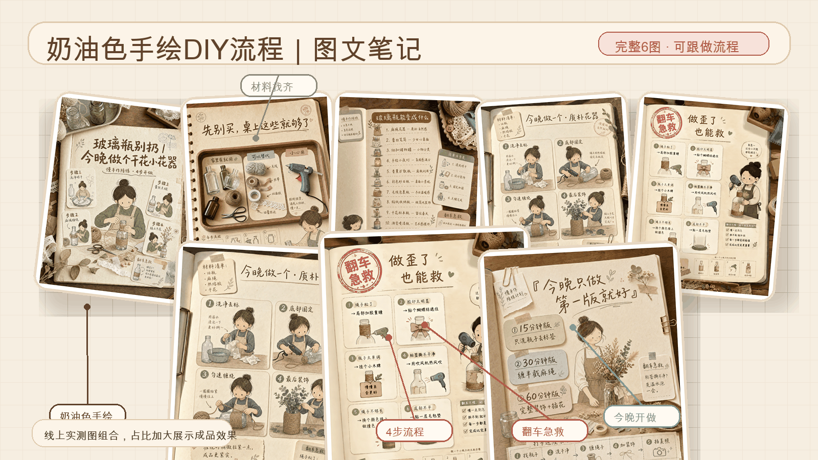 奶油色手绘DIY流程｜图文笔记 效果图