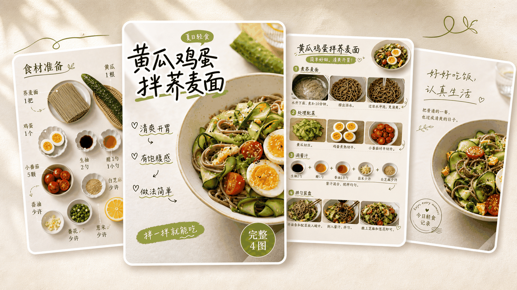 厨房轻食教程知识卡片｜图文笔记 效果图