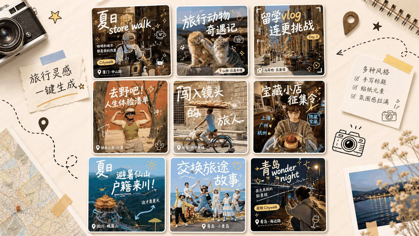 旅行笔记封面｜图片 效果图