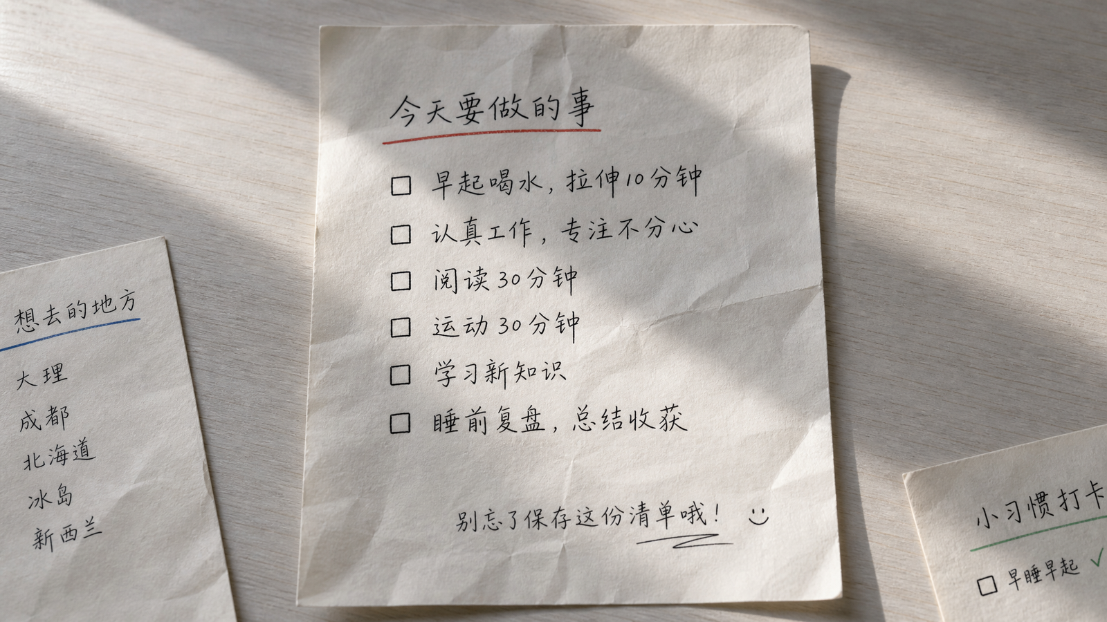 手写纸条｜图文笔记 效果图