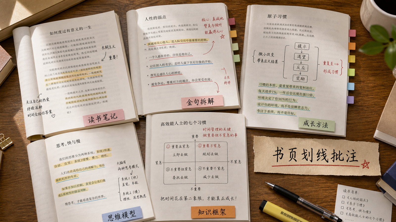 书页读书批注封面｜图文笔记 效果图