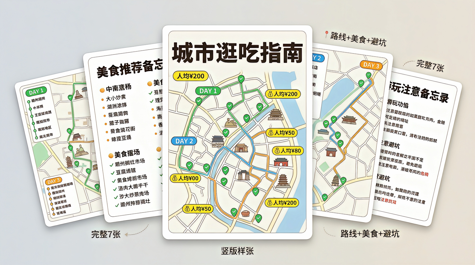 城市旅游逛吃指南｜图文笔记 效果图