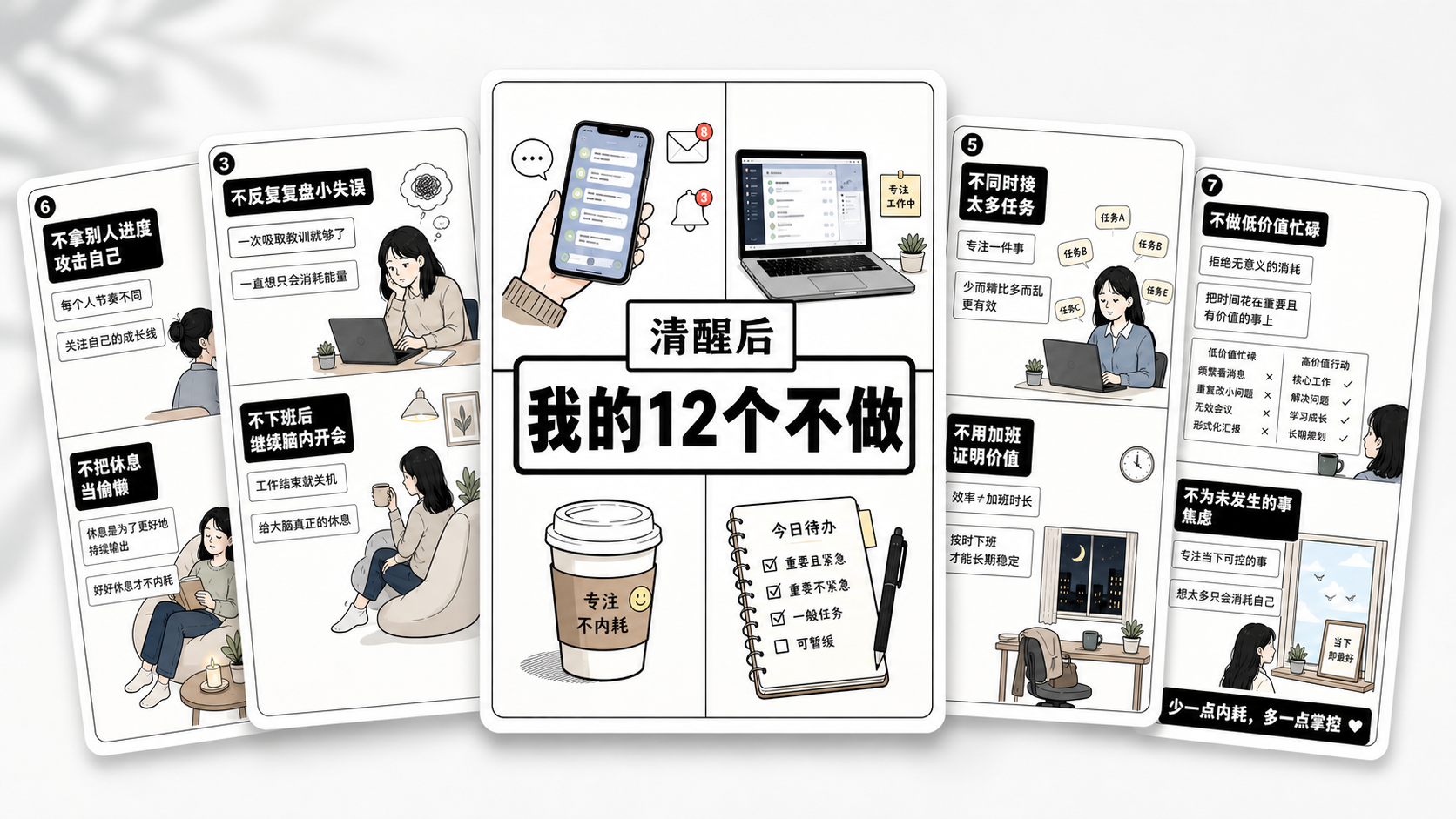 黑白极简反向清单｜图文笔记 效果图