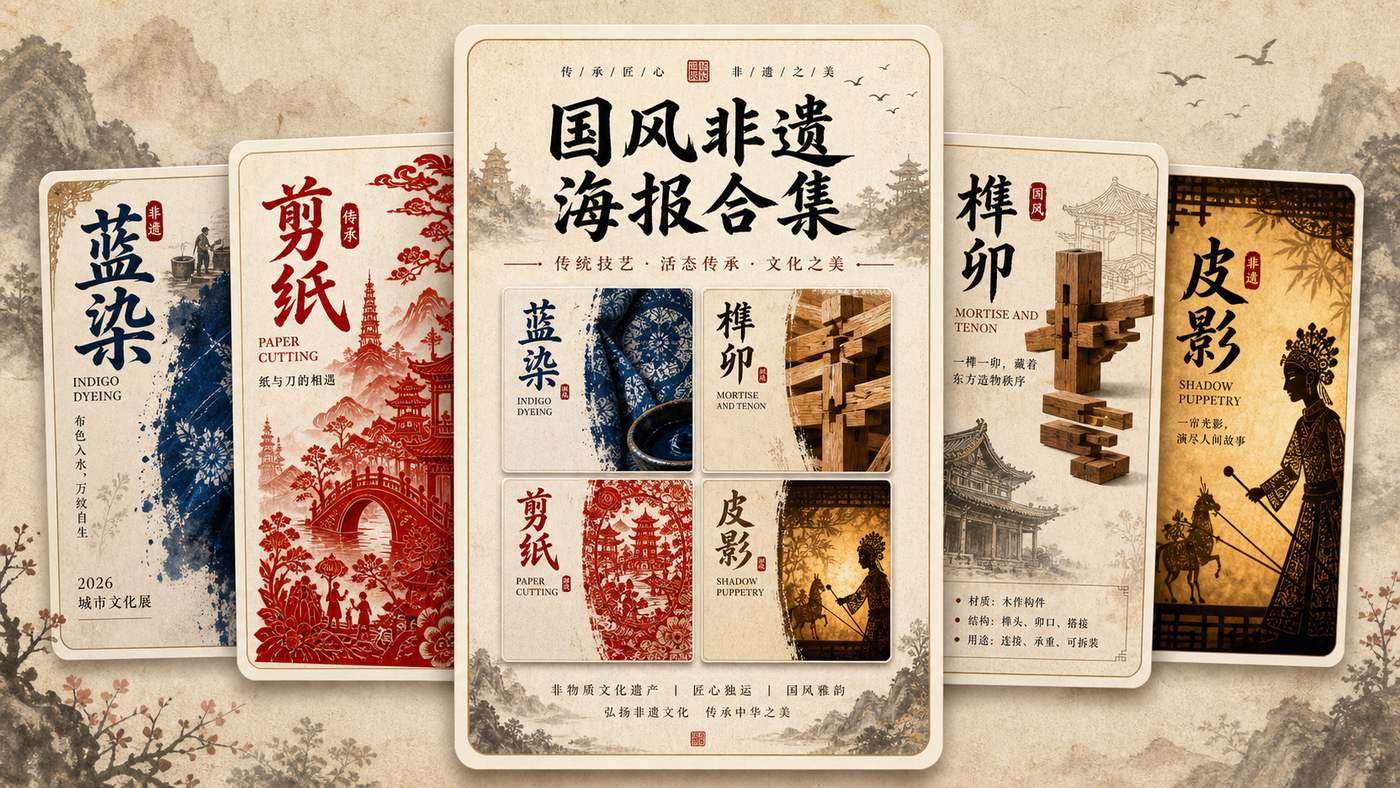 国风非遗海报合集｜图文笔记 效果图