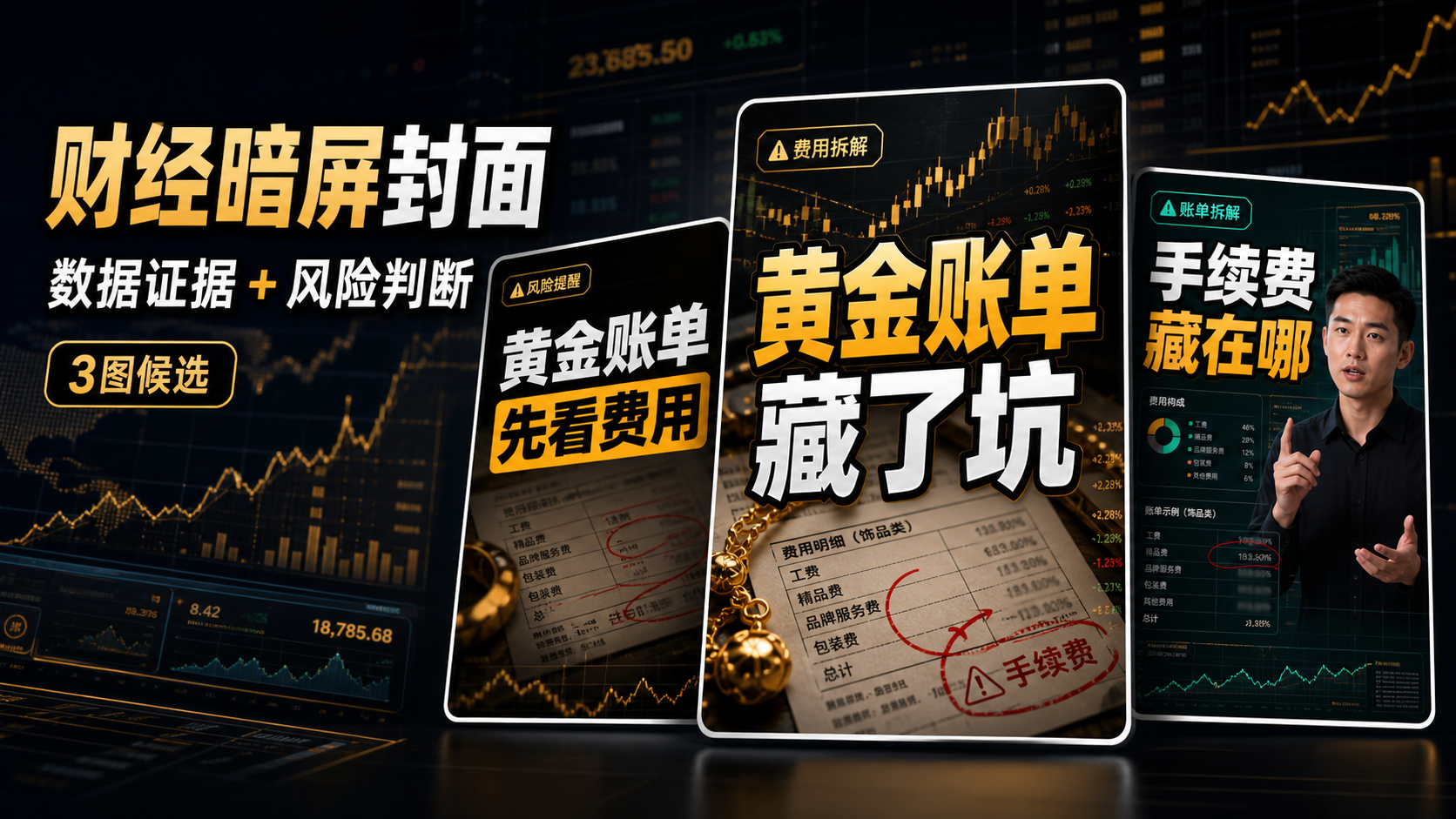 财经暗屏封面 效果图