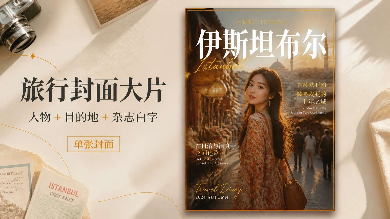 旅行博主杂志封面｜图文笔记 效果图