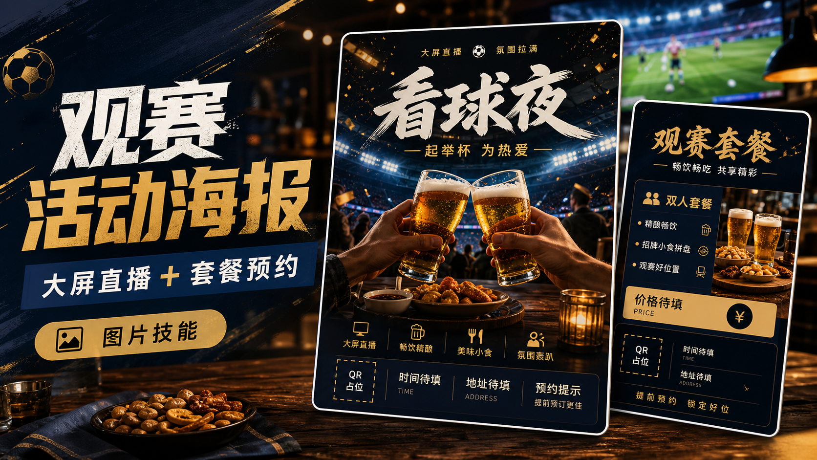 观赛季餐饮活动海报｜图片 效果图