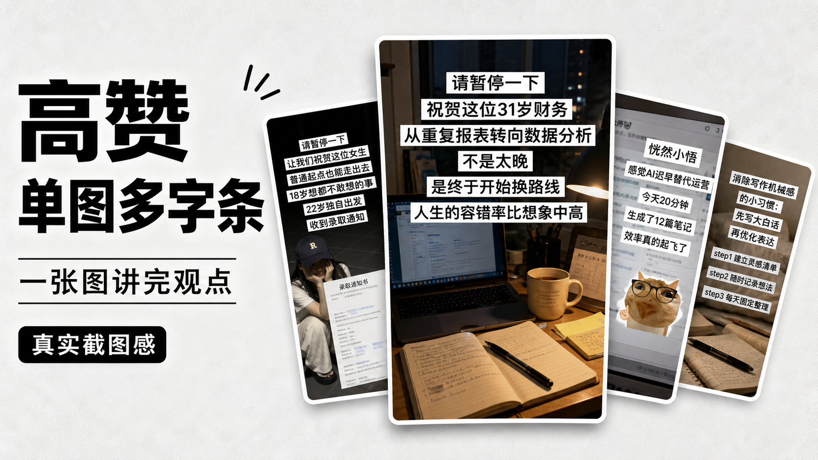 高赞单图多字条｜图文笔记 效果图