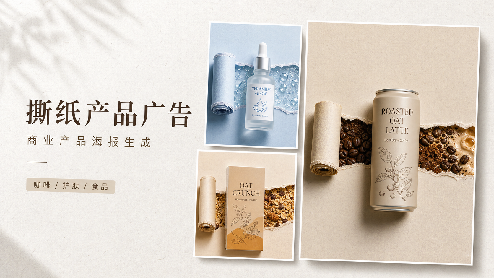 撕纸质感产品广告｜图片 效果图