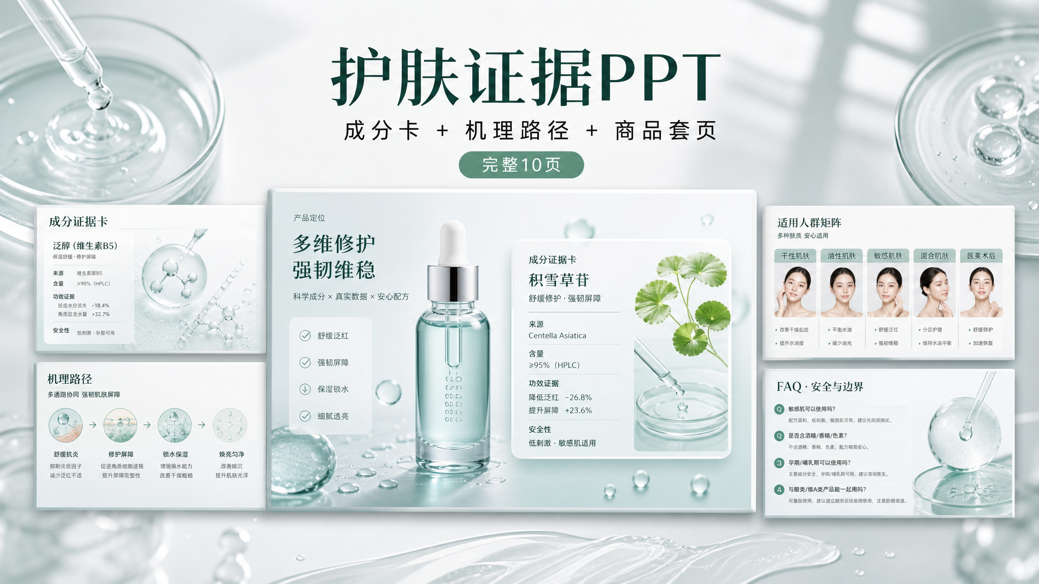 护肤品效果展示｜PPT 效果图