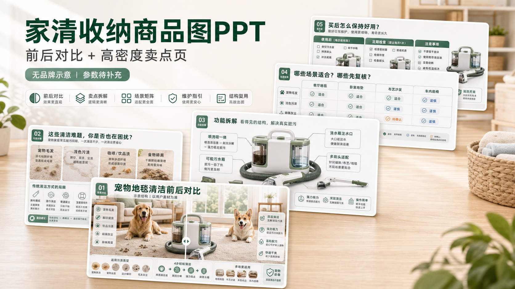 家居收纳前后对比｜PPT 效果图