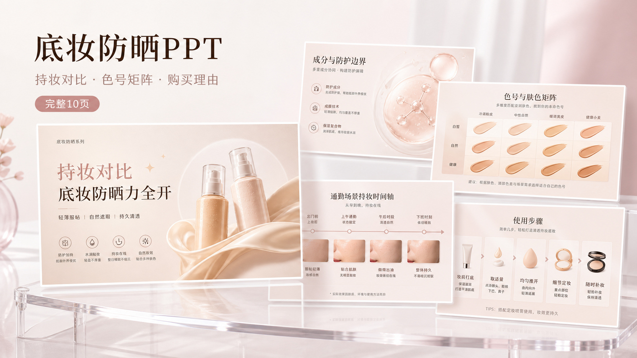 美妆产品介绍｜PPT 效果图