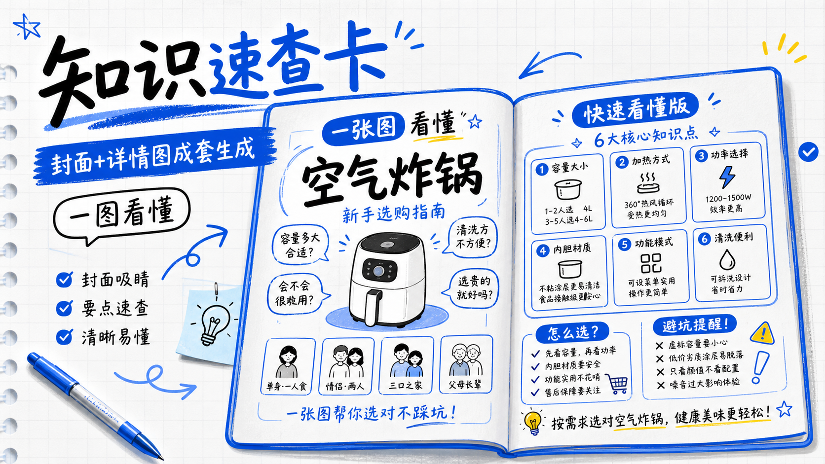 手绘知识速查卡｜图文笔记 效果图