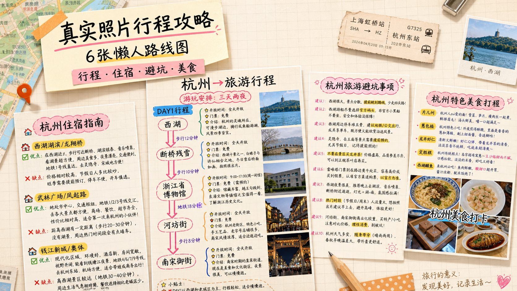 手写实景旅行攻略｜图文笔记 效果图