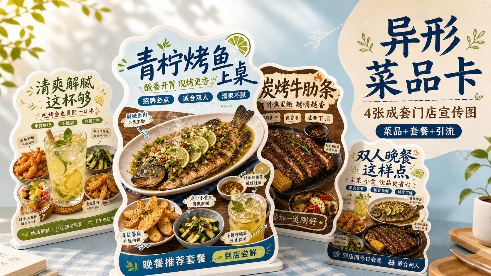异形餐饮菜品卡｜图文笔记 效果图