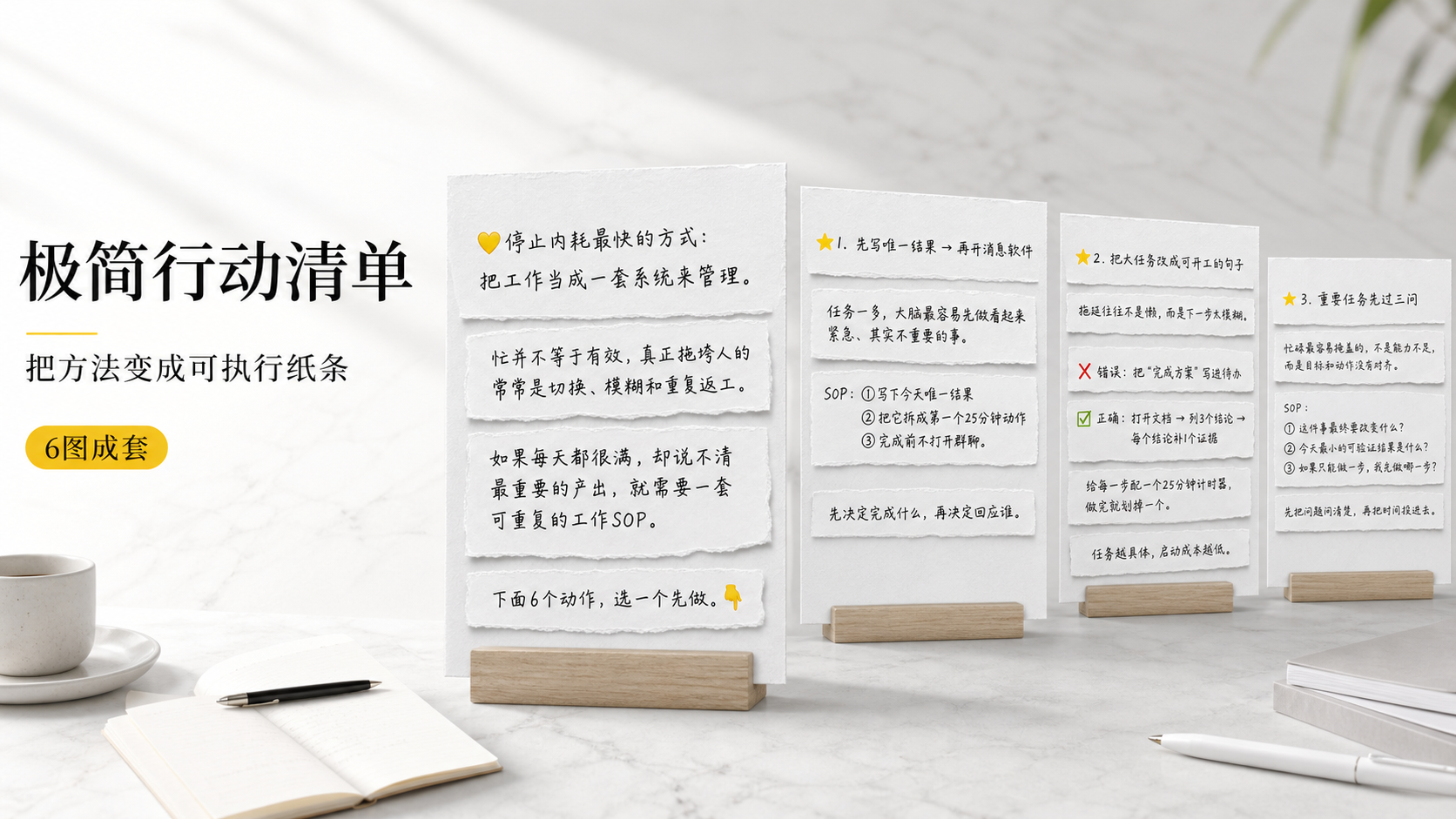 极简纸条行动清单｜图文笔记 效果图