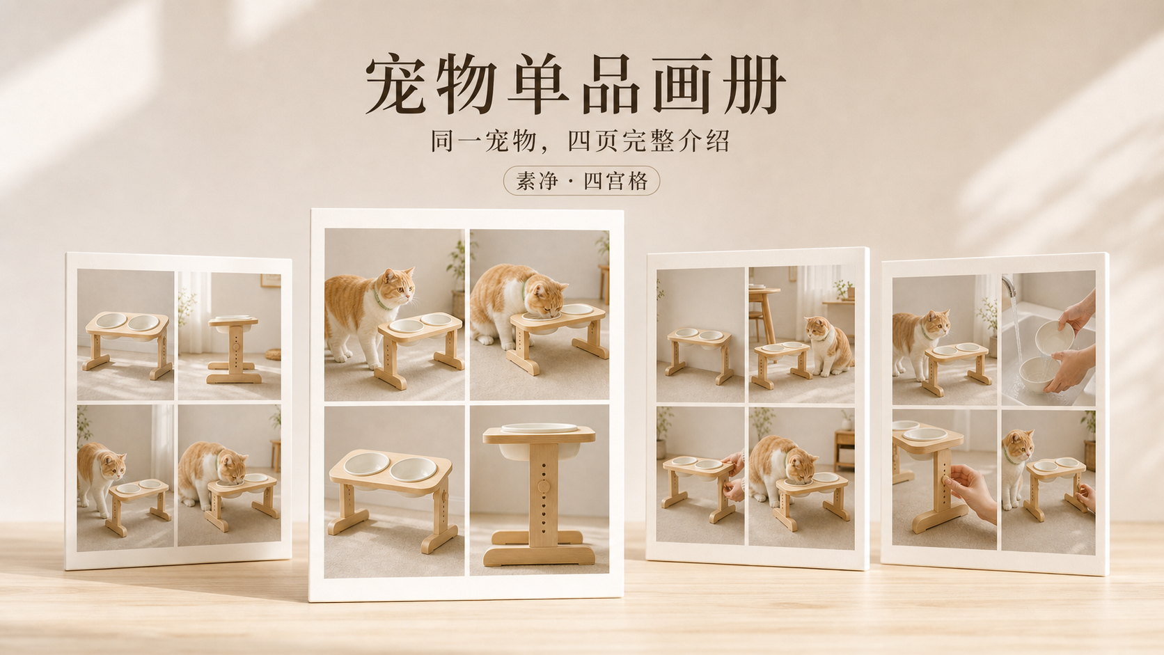 素净四宫格宠物商品｜图文笔记 效果图